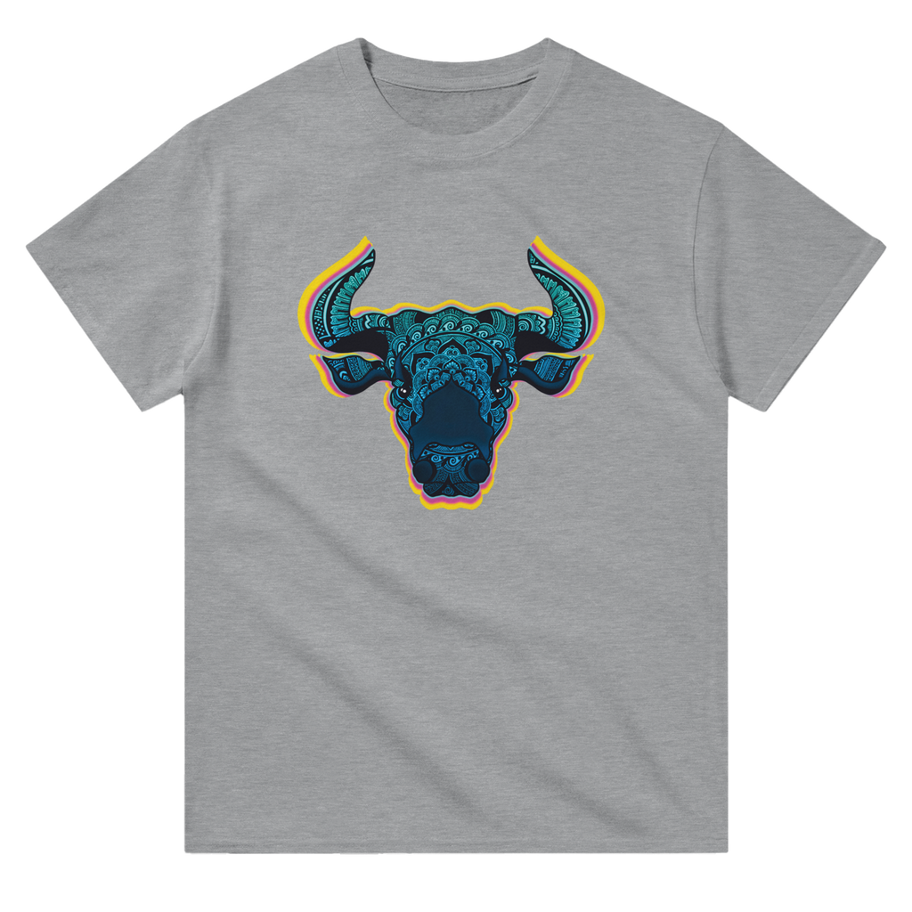 Image of Grey Graphic Tee with Taurus Sign by AK Pattern Studio 