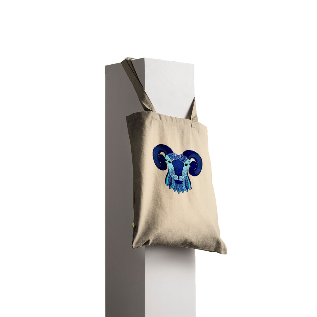 Image of Hanging Tote bag with Aries Sign Designed by AK Pattern Studio  