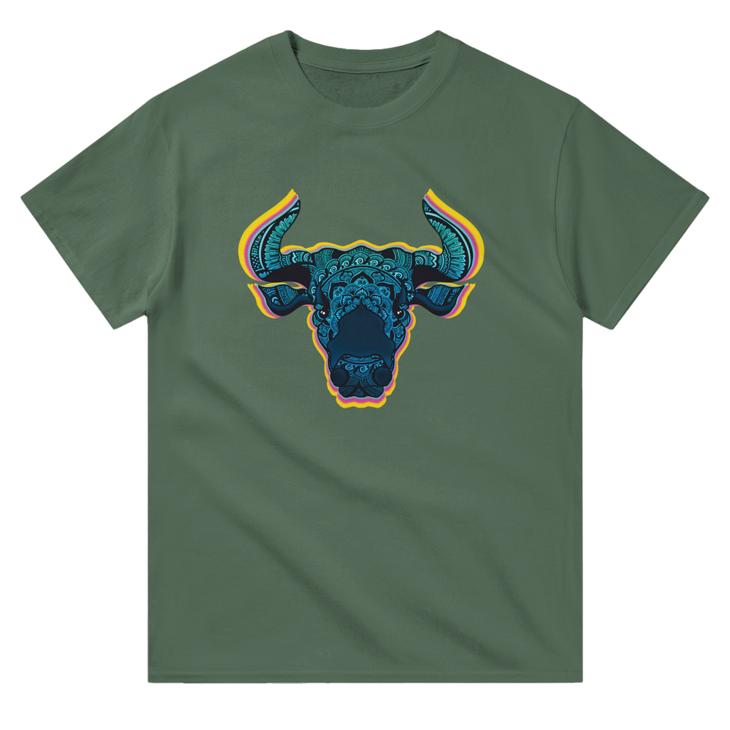 Image of Green Graphic Tee with Taurus Sign by AK Pattern Studio 